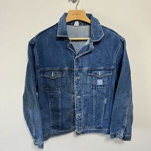 Vintage Pointer Brand Jacket Trucker Mens Large Denim Blue USA Coat 90s